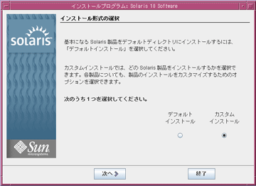 インストール形式の選択